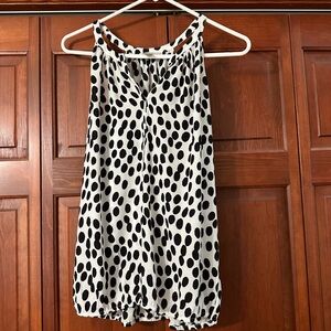 LOFT Black and White Sleeveless Blouse
